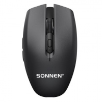 Мышь беспроводная SONNEN Q80 USB, 1600 dpi, 5 кнопок+колесо-кнопка, оптическая черная, 513945